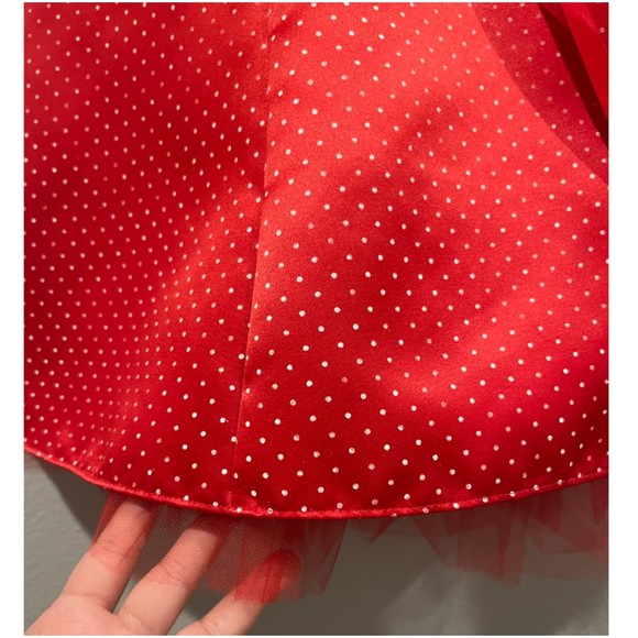 JESSICA MCCLINTOCK FOR GUNNE SAX Vintage Poka Dot Red Strapless Dress Corset - Picture 3 of 5